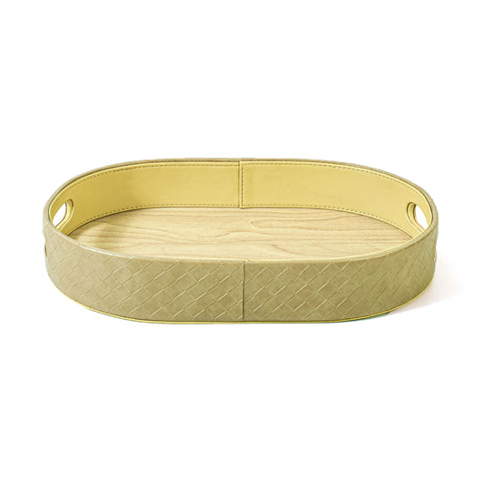 Leatherette Serving Tray Set of 2 | Ivory | Capsule Ichkan