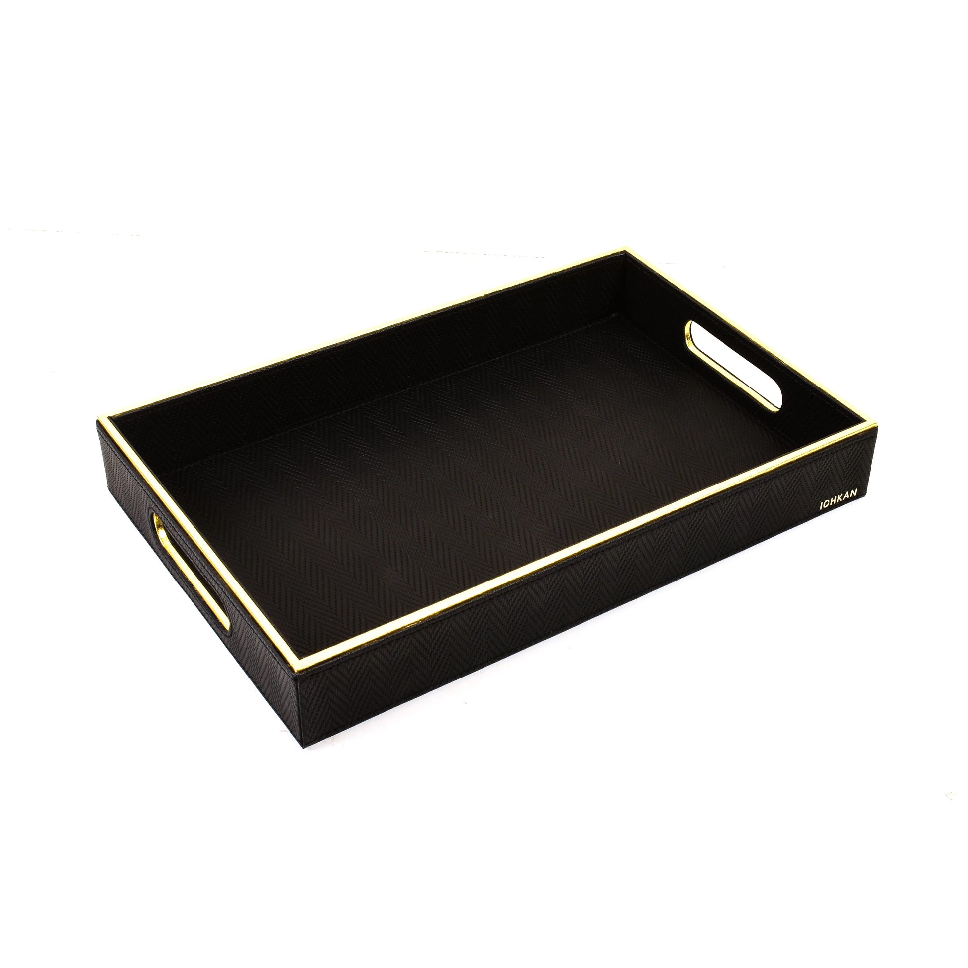 Leatherette Display And Accent Large Butler Tray | Black | Hamilton Ichkan