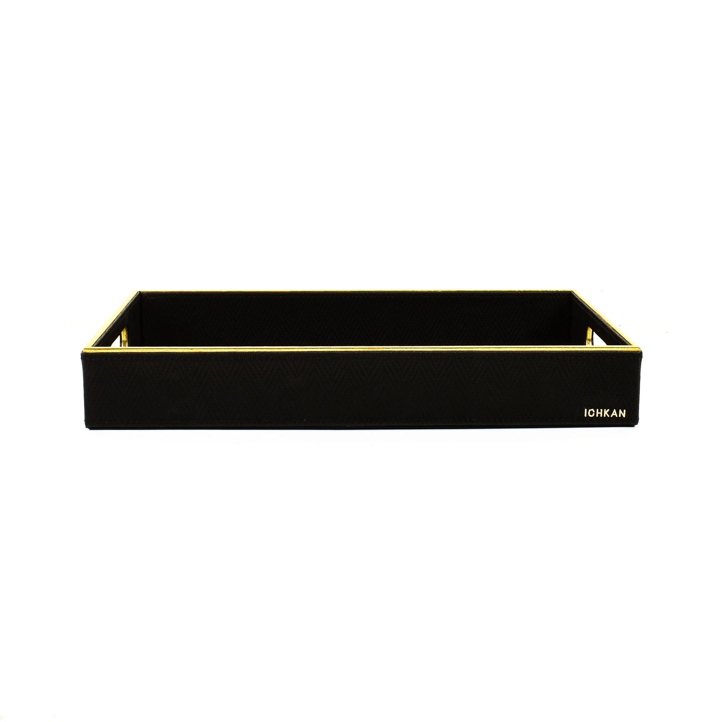Leatherette Display And Accent Large Butler Tray | Black | Hamilton Ichkan
