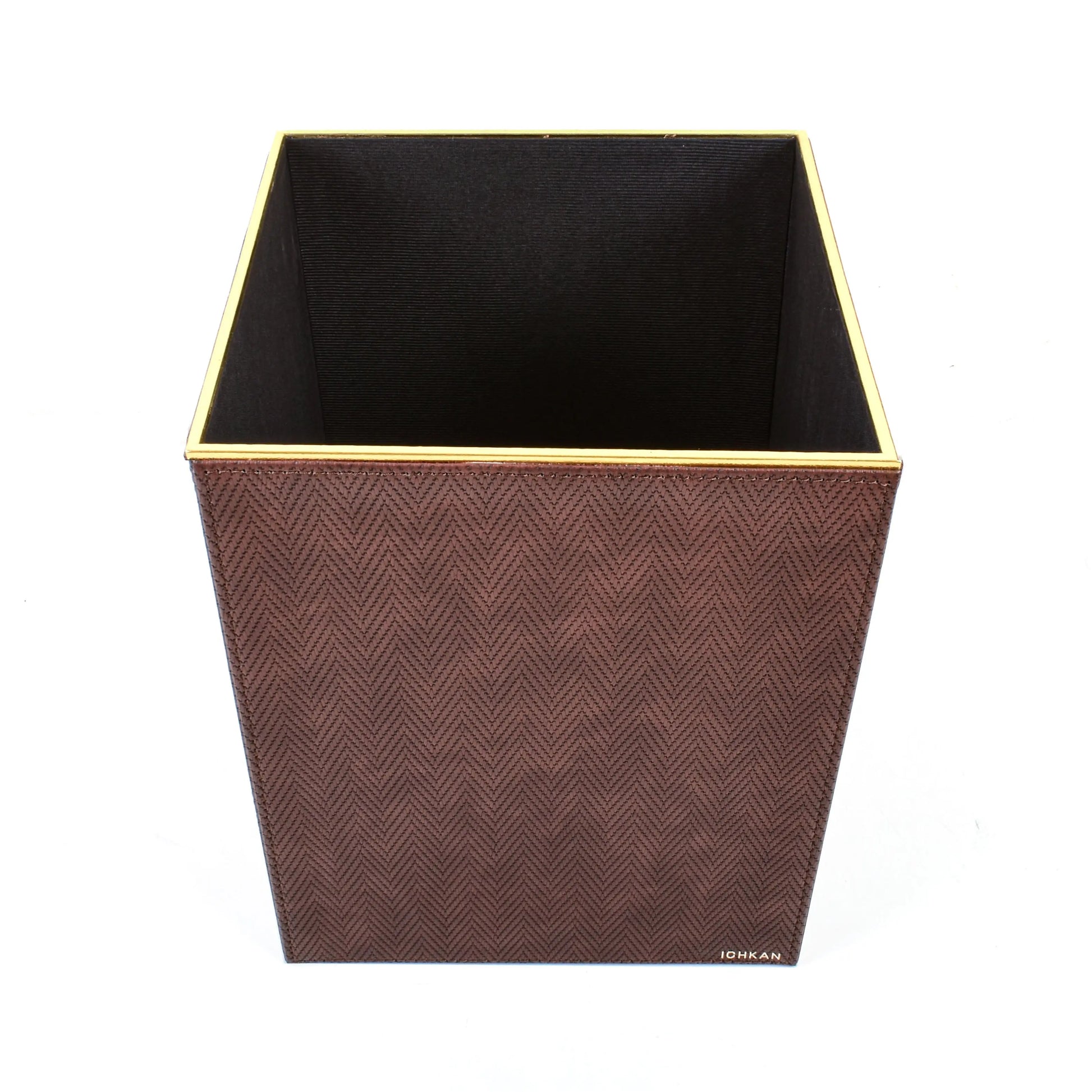 Leatherette Waste Bin | Brown | Hamilton Ichkan