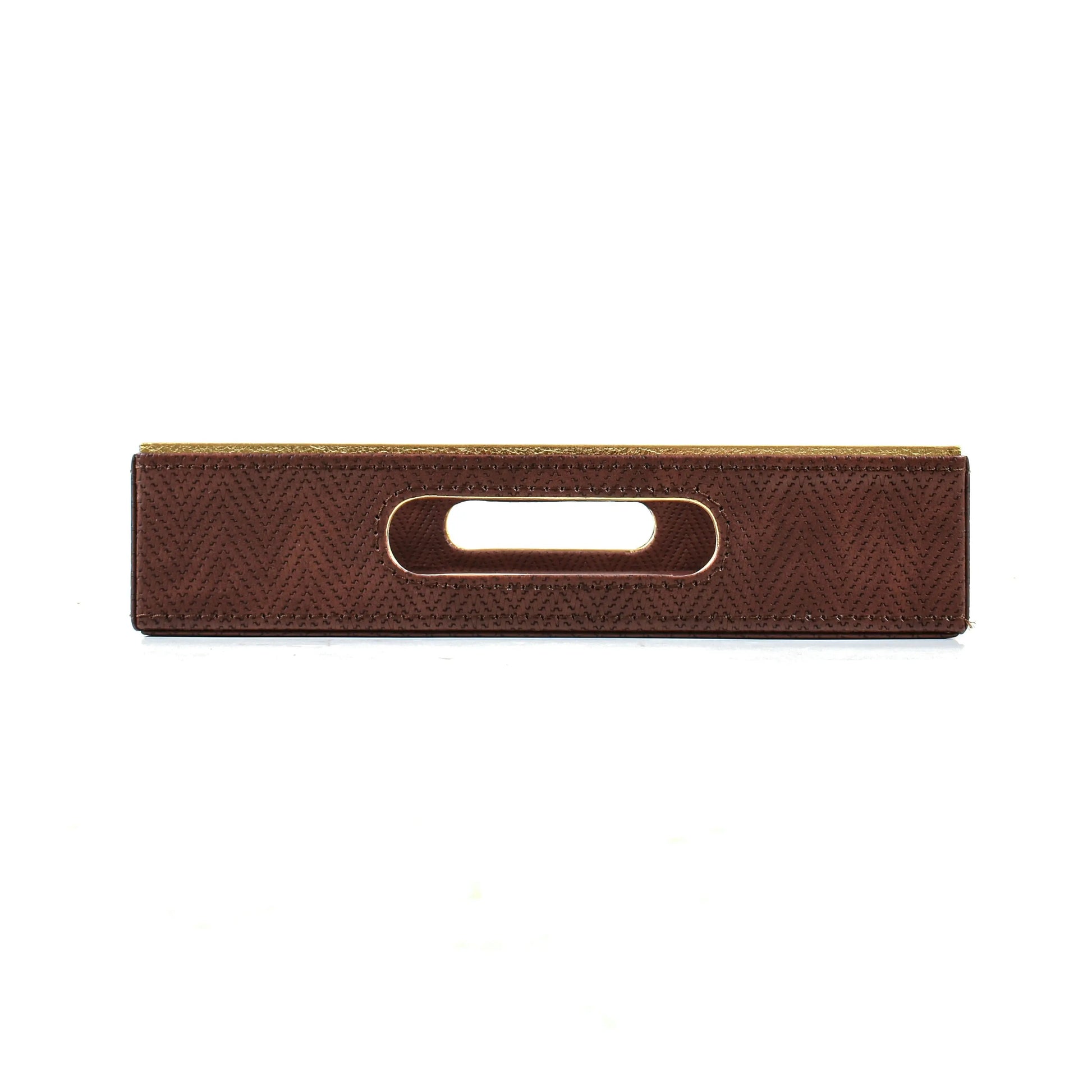 Leatherette Rectangle Serving Tray Large | Brown | Hamilton Ichkan