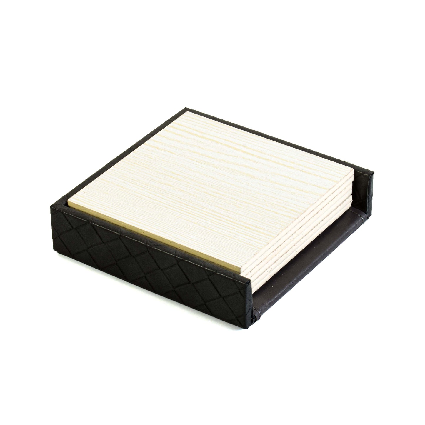 Leatherette Square Coasters Set of 6 | Grey | Rubix Ichkan