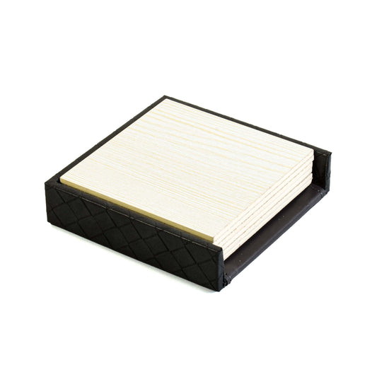 Leatherette Square Coasters Set of 6 | Grey | Rubix Ichkan