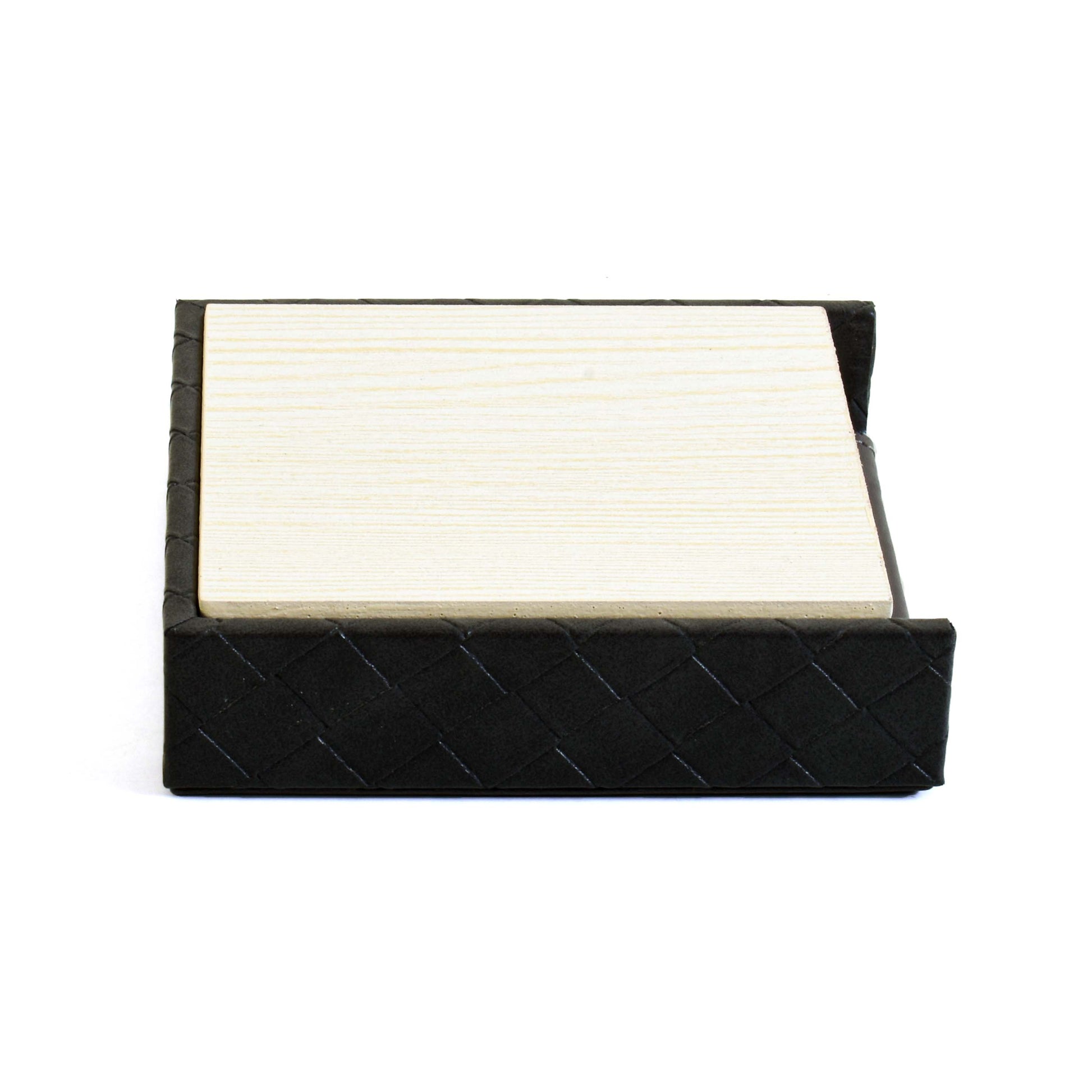 Leatherette Square Coasters Set of 6 | Grey | Rubix Ichkan