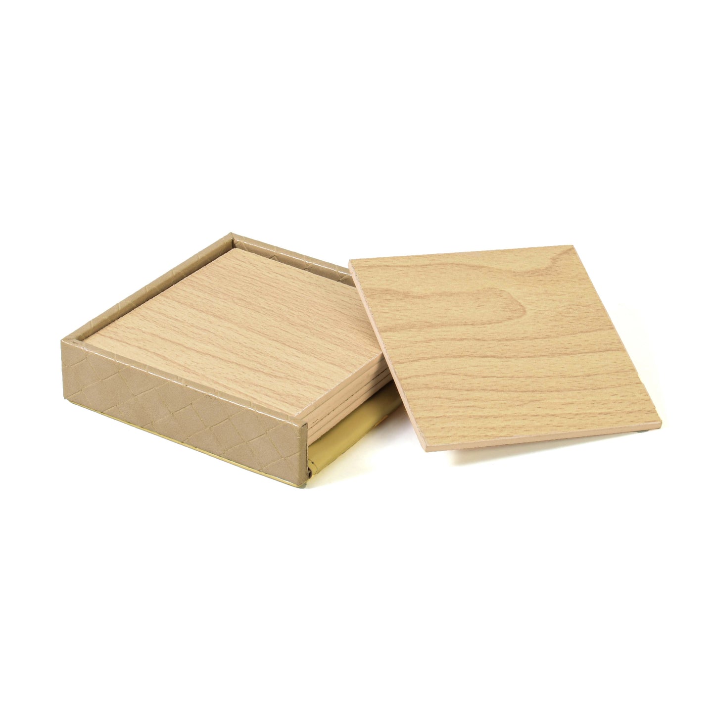 Leatherette Square Coasters Set of 6 | Ivory | Rubix Ichkan