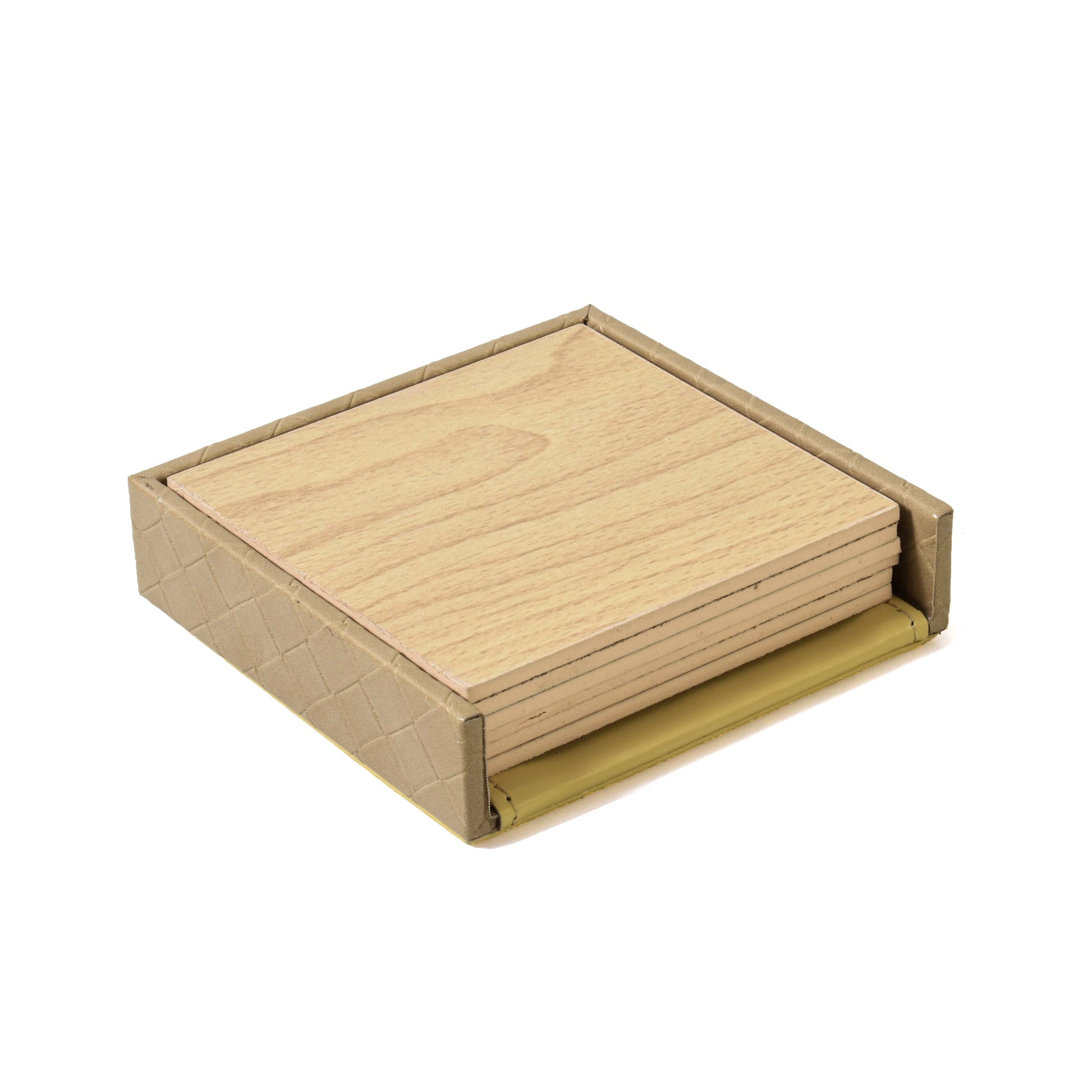Leatherette Square Coasters Set of 6 | Ivory | Rubix Ichkan