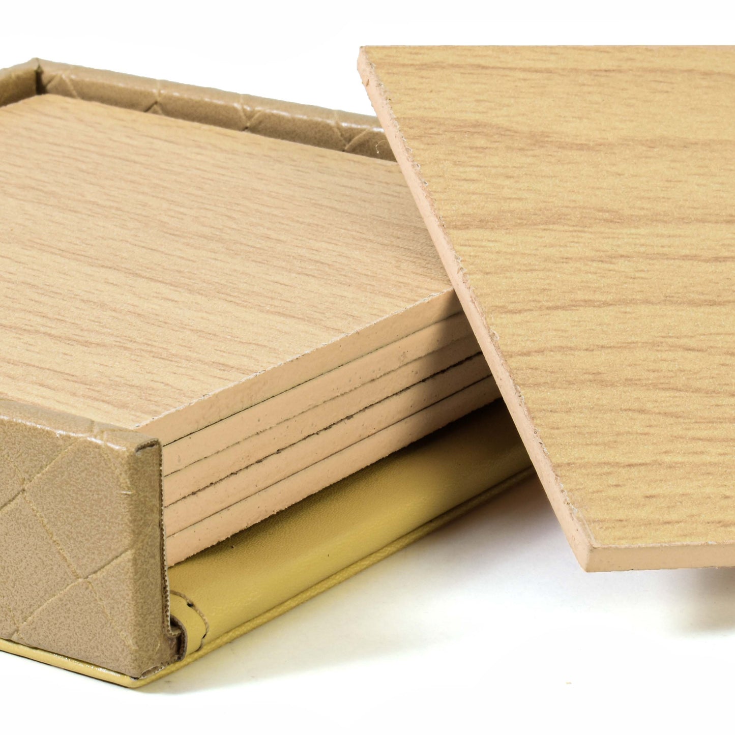 Leatherette Square Coasters Set of 6 | Ivory | Rubix Ichkan