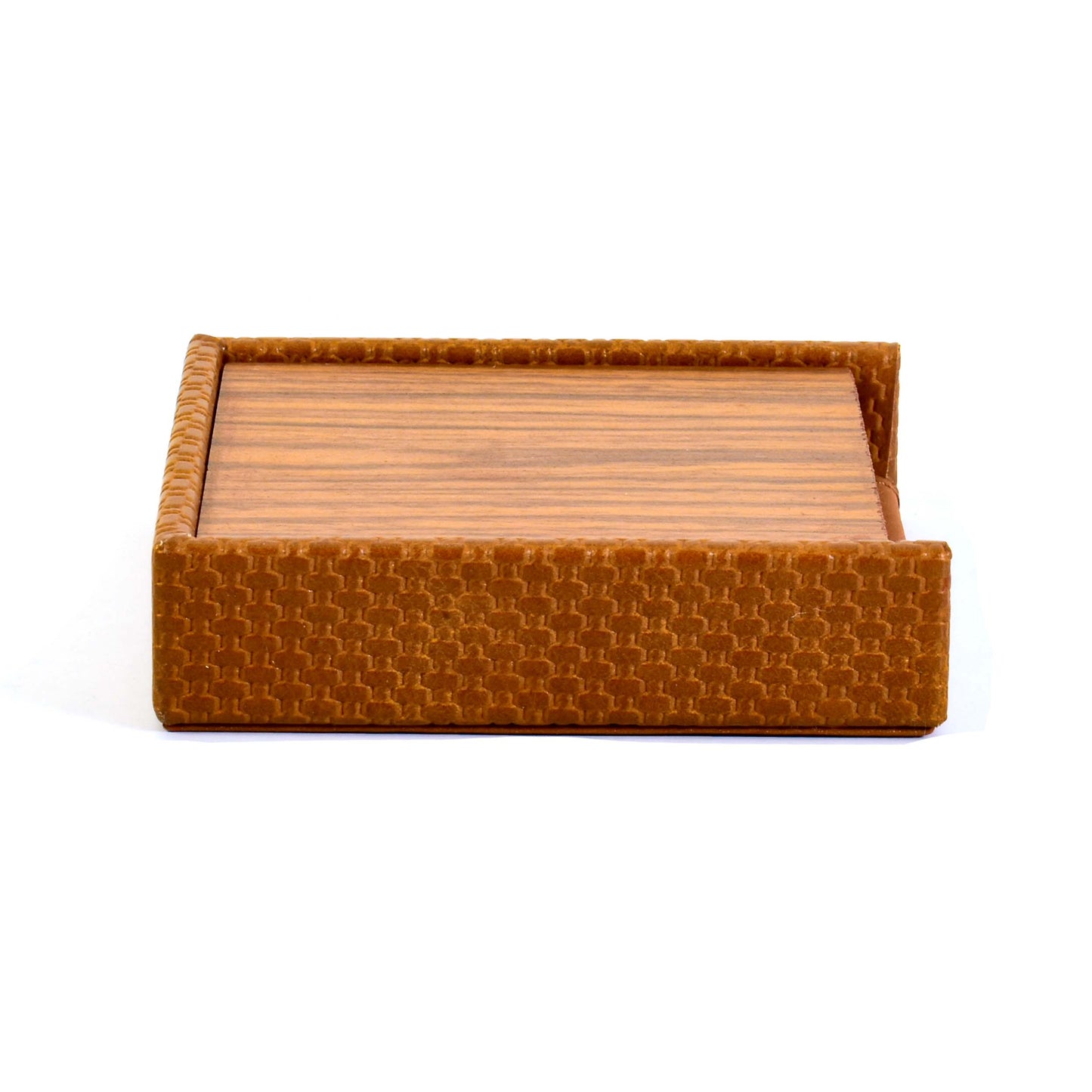 Leatherette Square Coasters Set of 6 | Tan | Rubix Ichkan