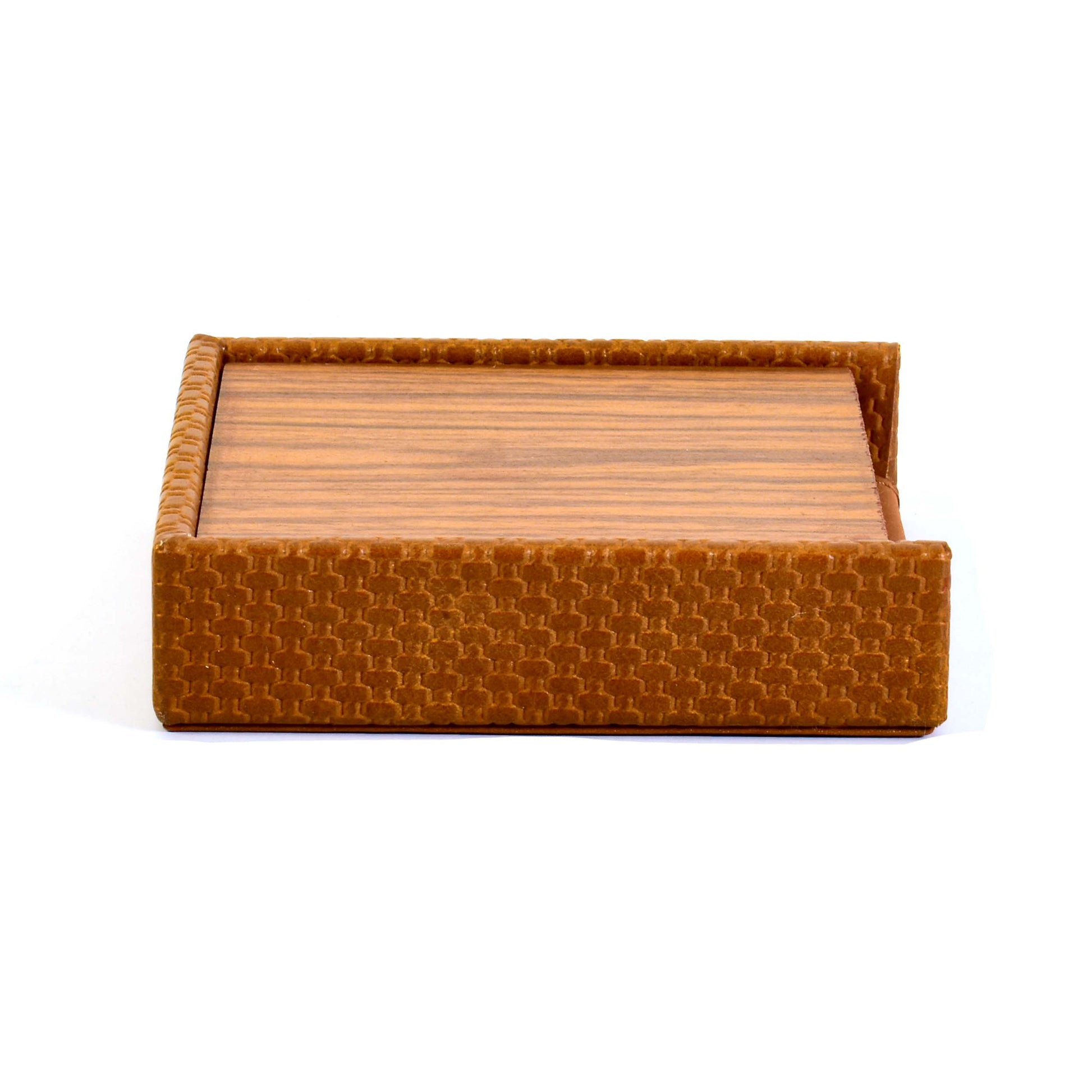 Leatherette Square Coasters Set of 6 | Tan | Rubix Ichkan
