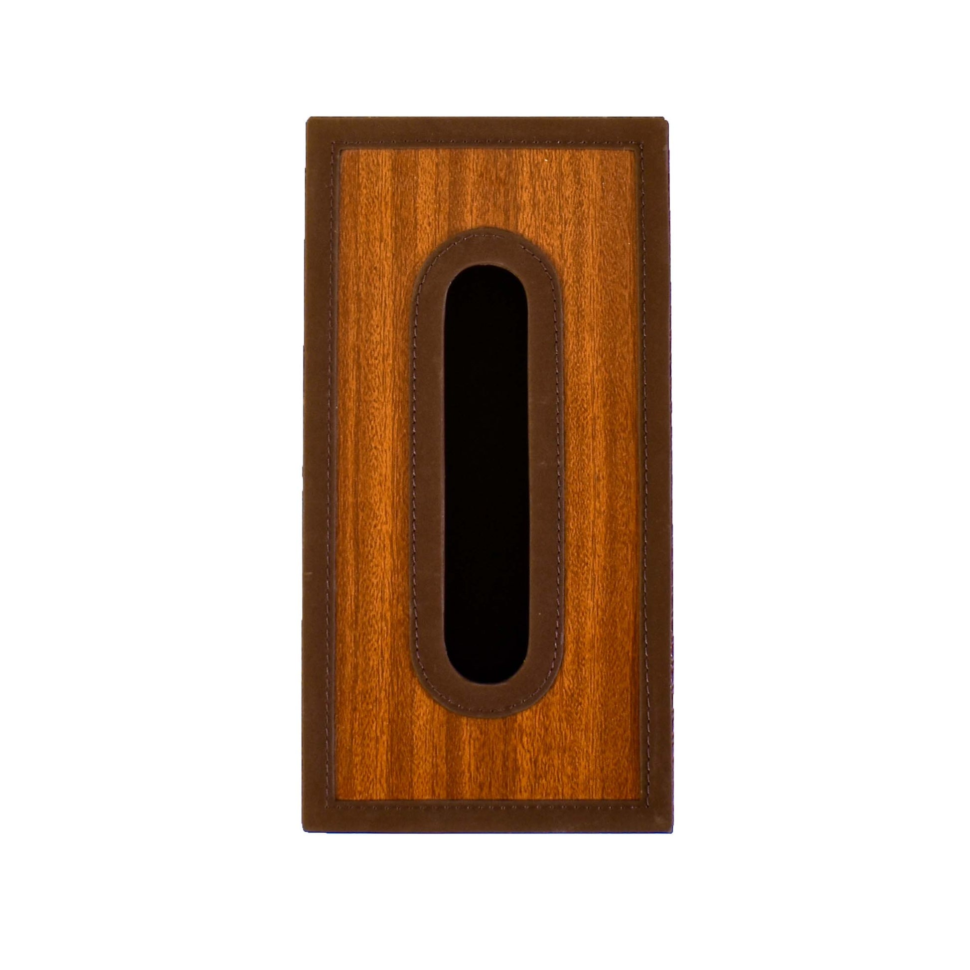 Leatherette Rectangle Tissue Box Holder | Brown | Rubix Ichkan