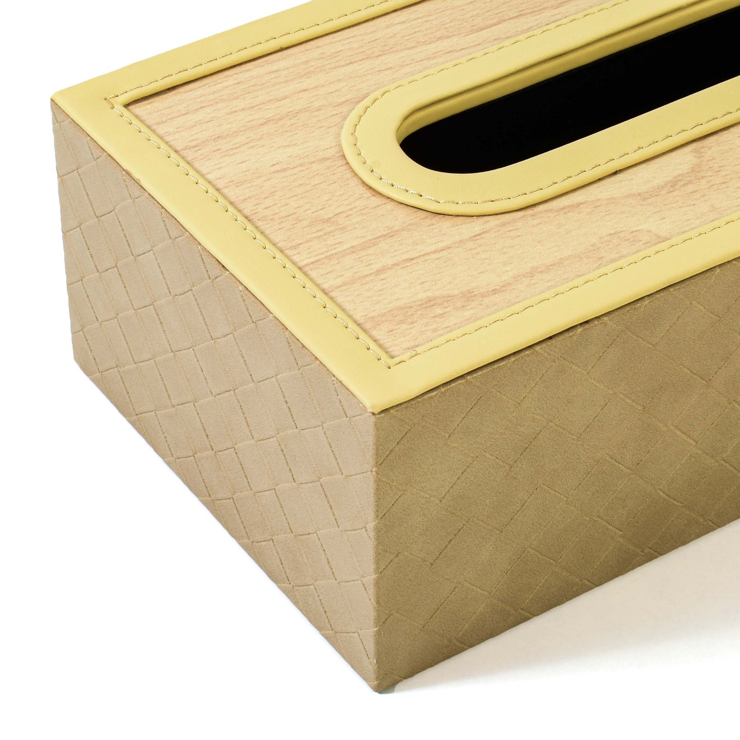 Leatherette Rectangle Tissue Box Holder | Ivory | Rubix Ichkan