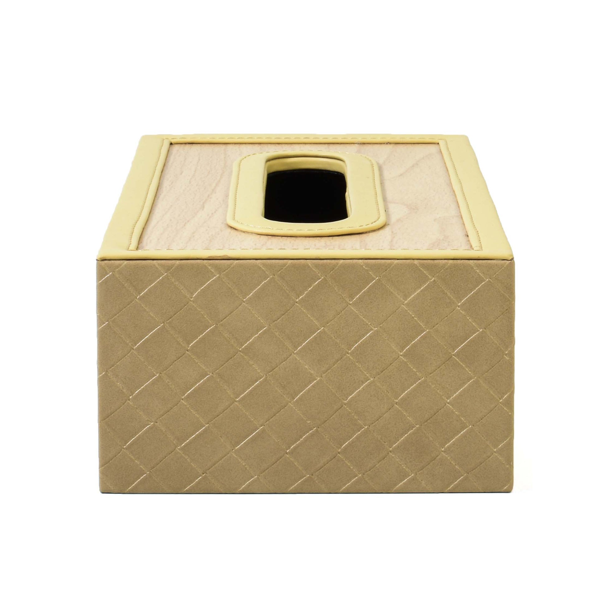 Leatherette Rectangle Tissue Box Holder | Ivory | Rubix Ichkan