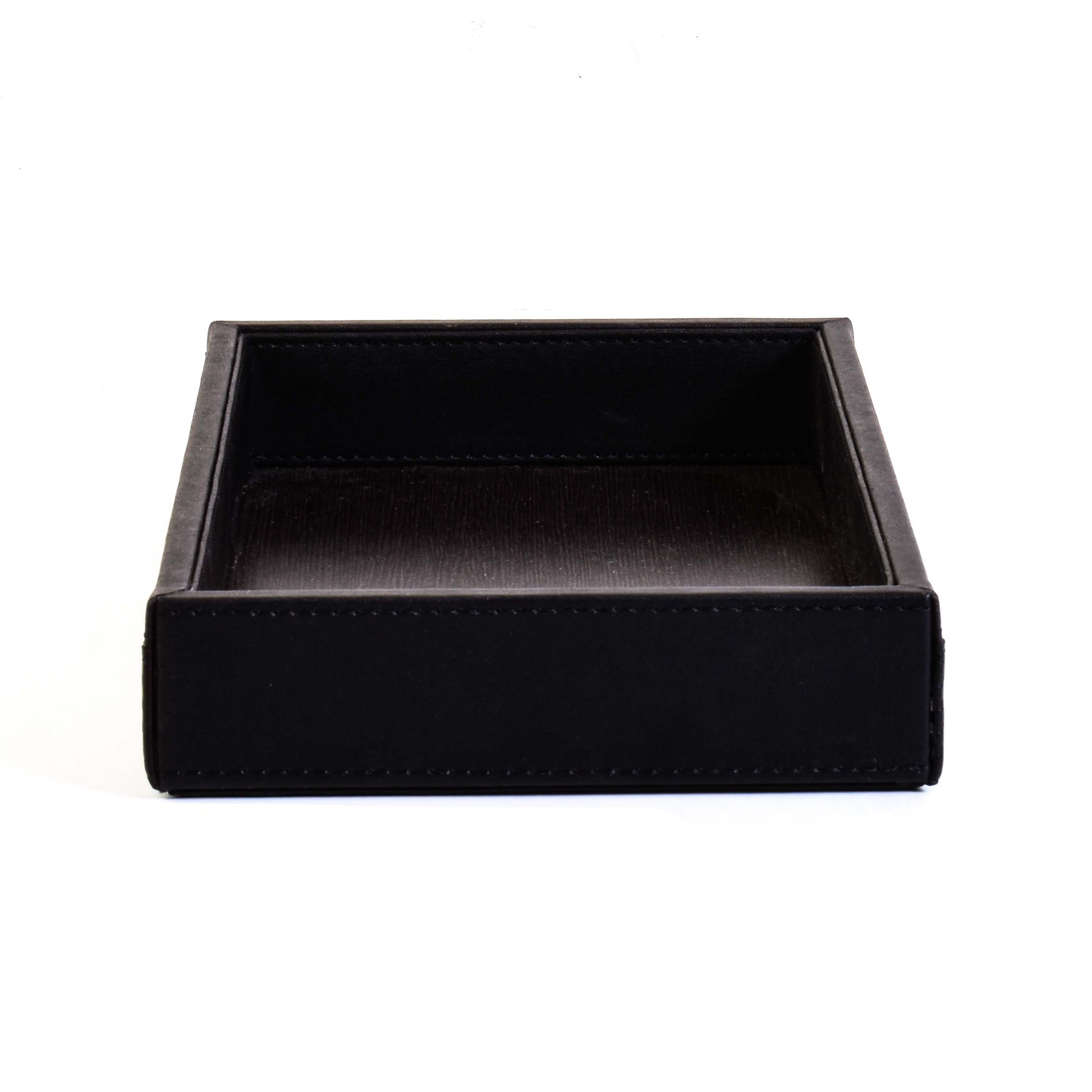 Leatherette Towel/Vanity Tray | Black | Rubix Ichkan