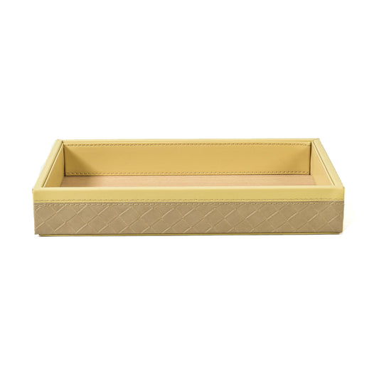 Leatherette Towel/Vanity Tray | Ivory | Rubix Ichkan