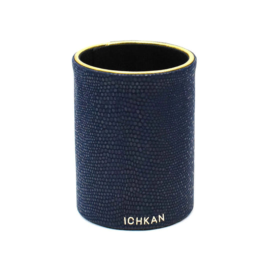 Leatherette Circular Pen/Brush Holder | Blue | Serpentine Ichkan