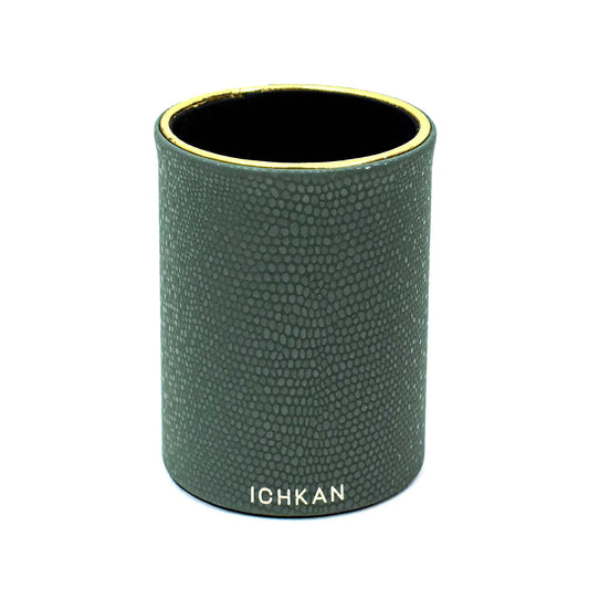 Leatherette Circular Pen/Brush Holder | Olive Green | Serpentine Ichkan