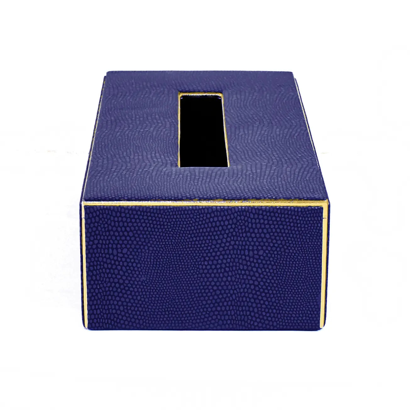 Leatherette Rectangle Tissue Box Holder | Blue | Serpentine Ichkan