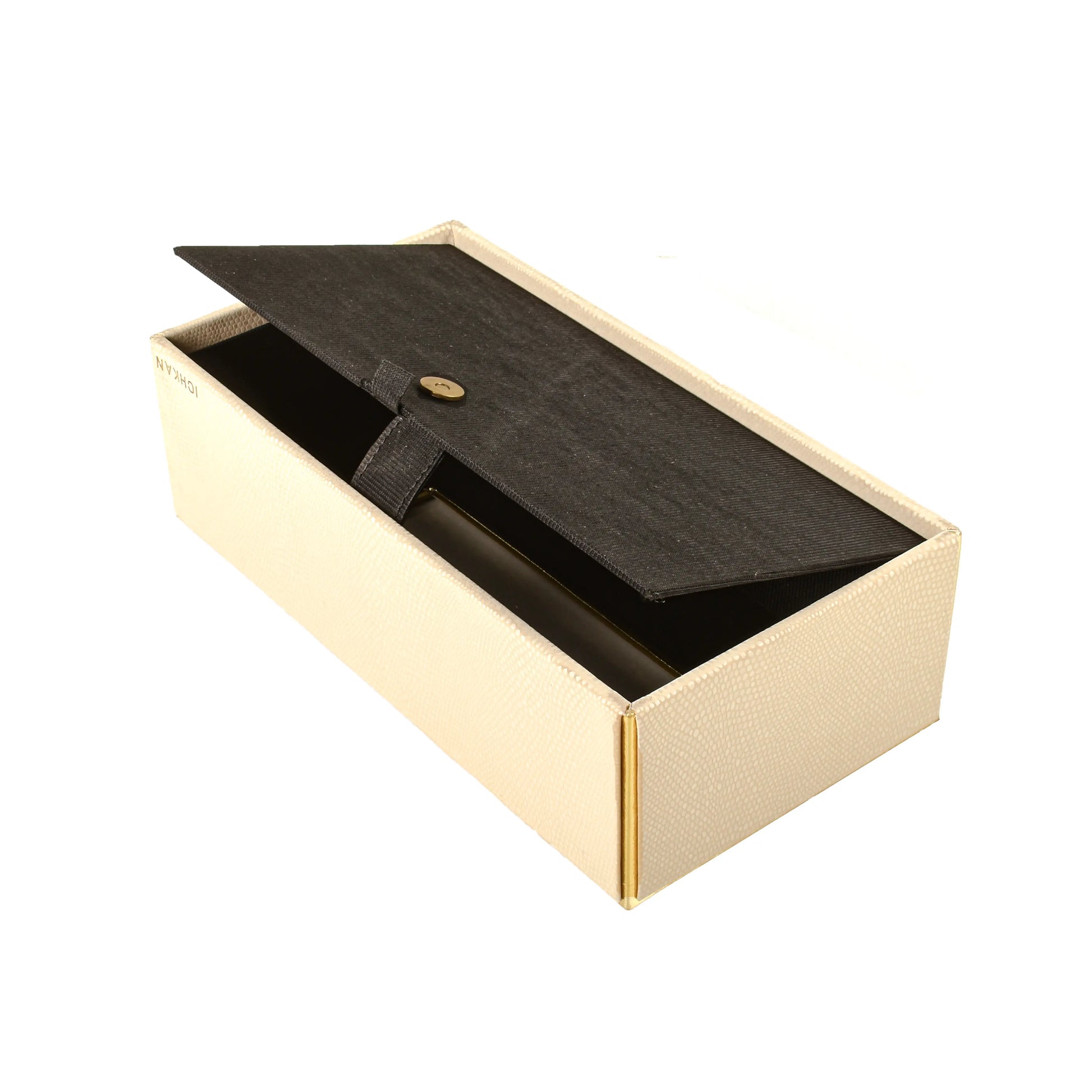 Leatherette Rectangle Tissue Box Holder | Ivory | Serpentine Ichkan