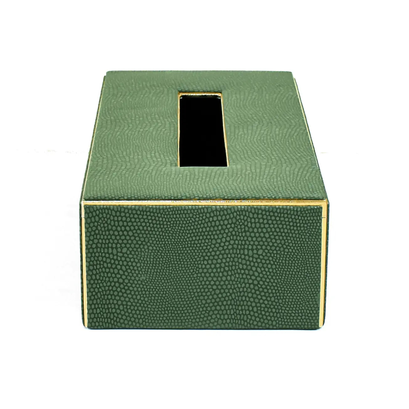 Leatherette Rectangle Tissue Box Holder | Olive Green | Serpentine Ichkan