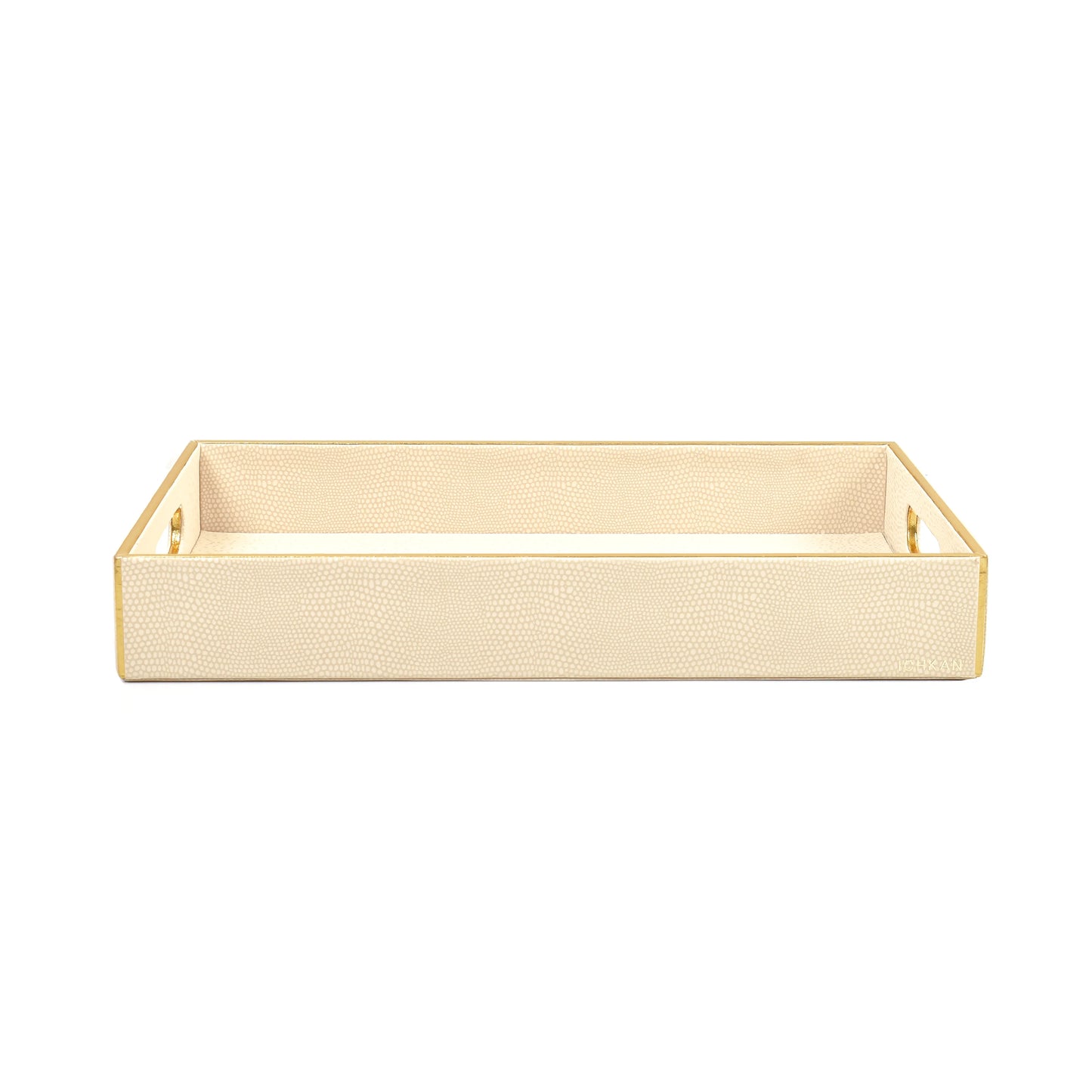Leatherette Rectangle Serving Tray Large | Ivory | Serpentine Ichkan