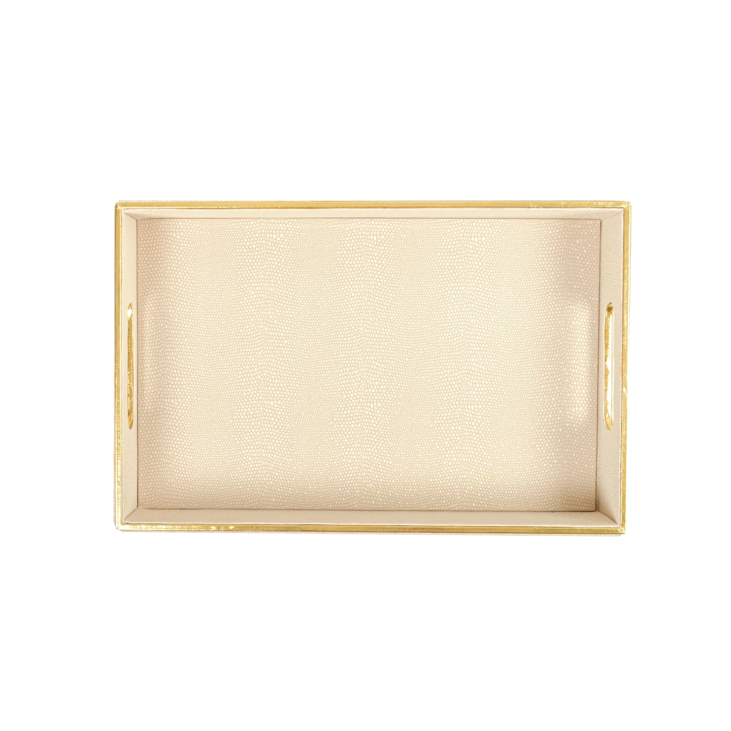 Leatherette Rectangle Serving Tray Large | Ivory | Serpentine Ichkan