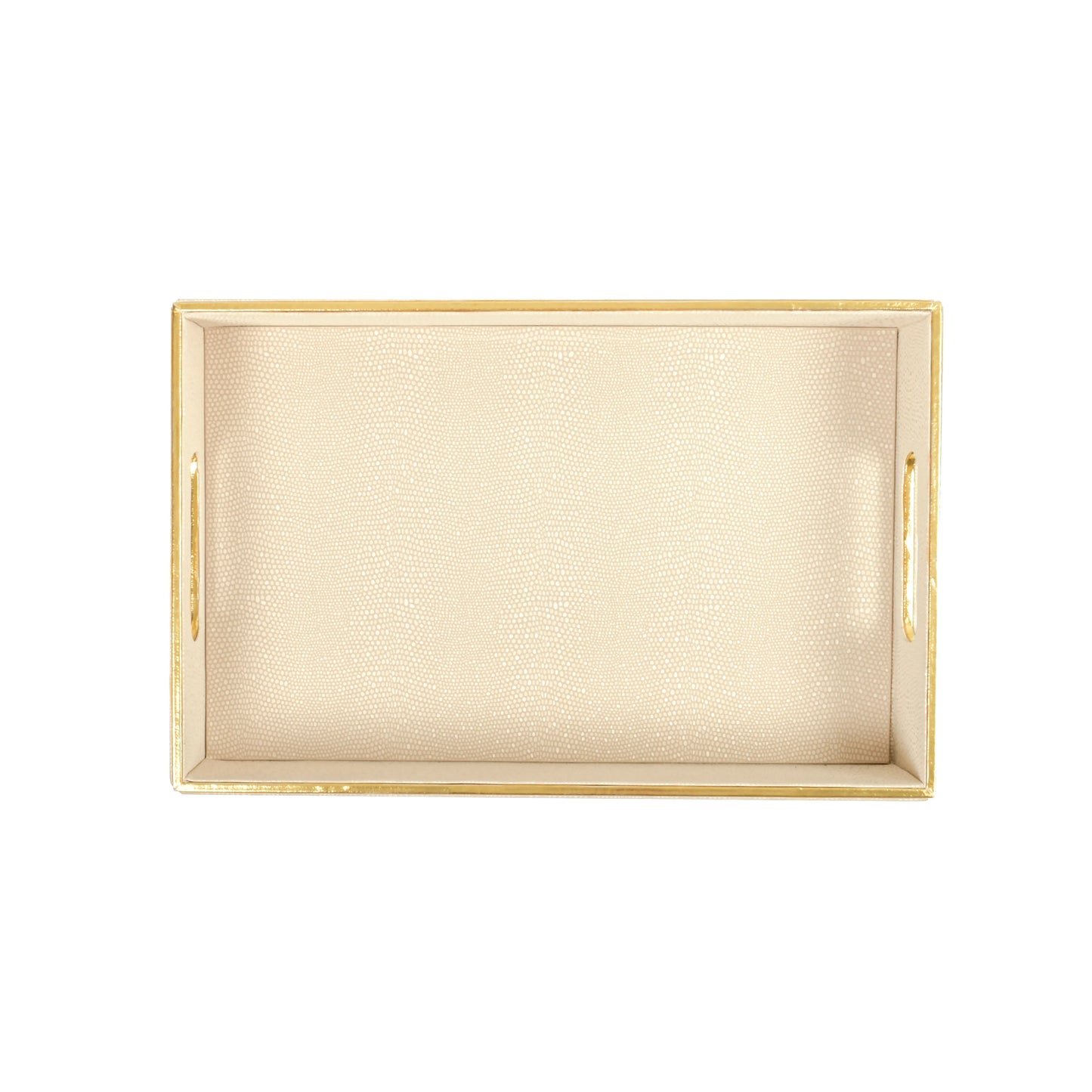 Leatherette Rectangle Serving Tray Large | Ivory | Serpentine Ichkan