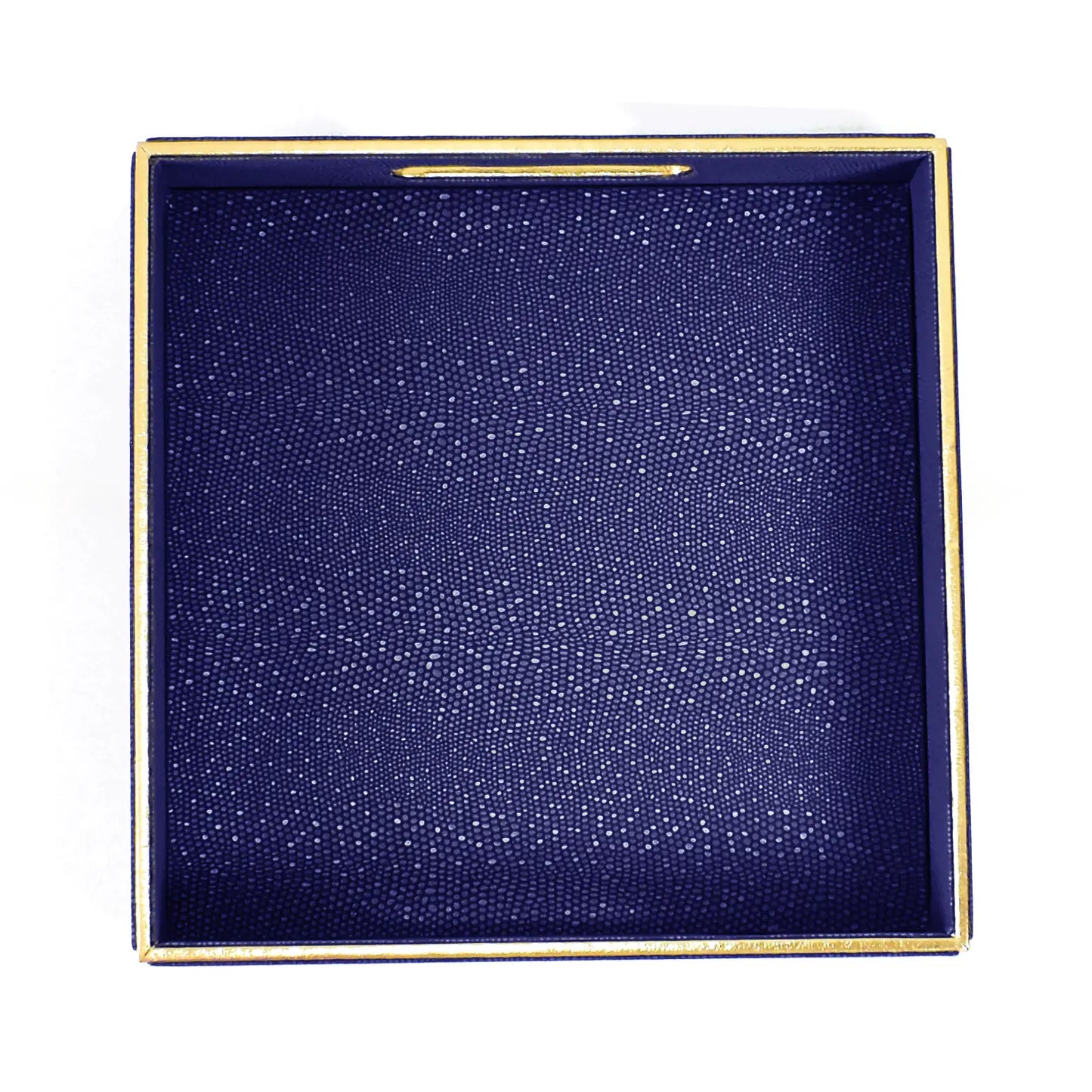 Leatherette Square Serving Tray Set of 2 | Blue | Serpentine Ichkan