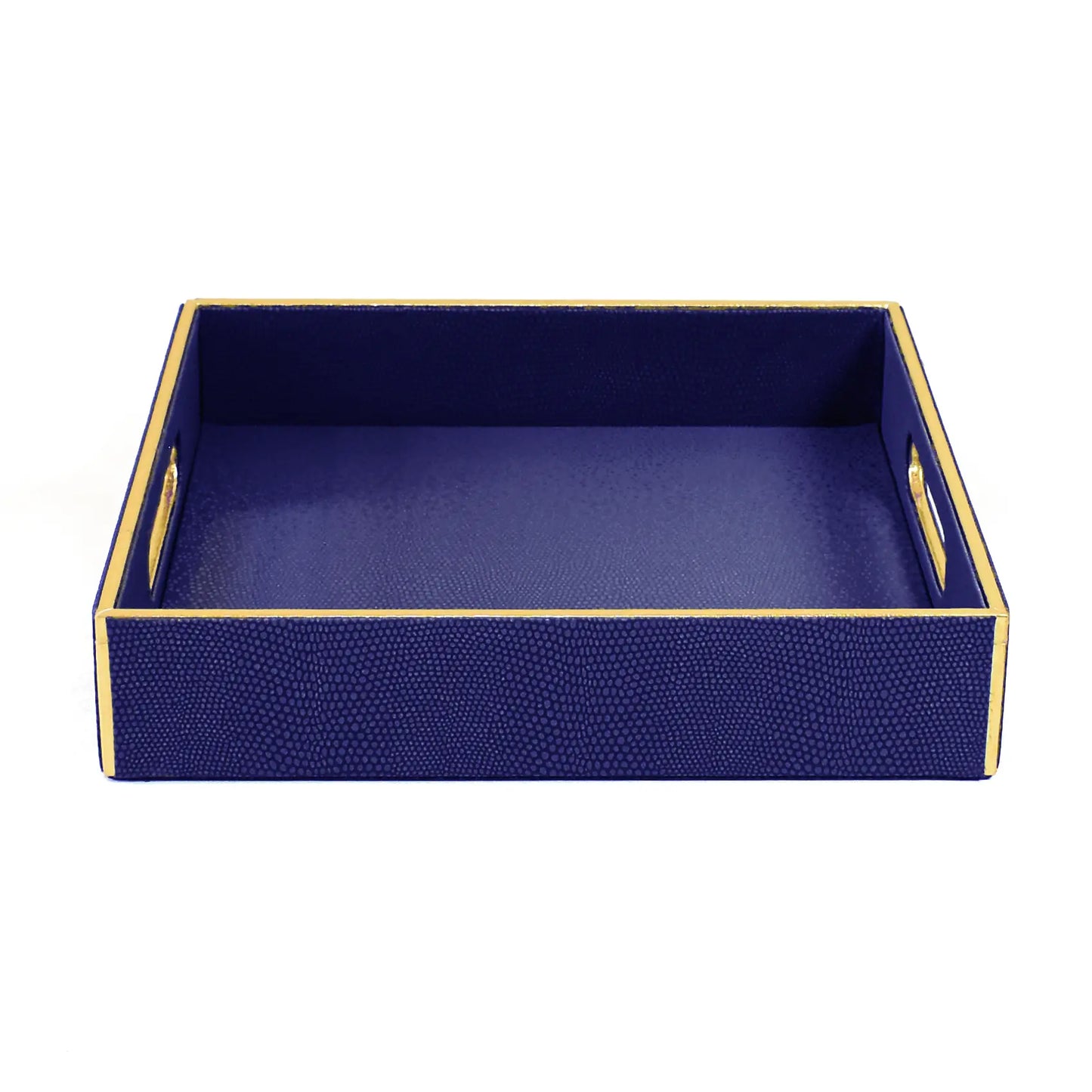 Leatherette Square Serving Tray Small | Blue | Serpentine Ichkan