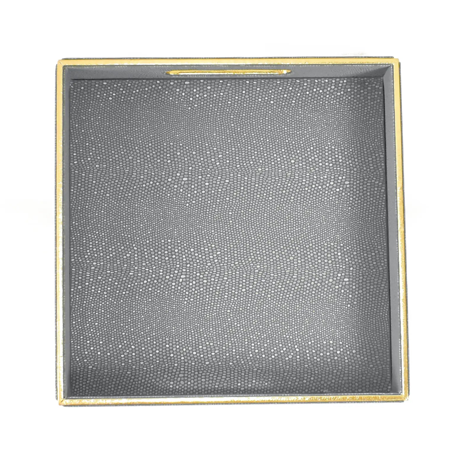 Leatherette Square Serving Tray Set of 2 | Grey | Serpentine Ichkan