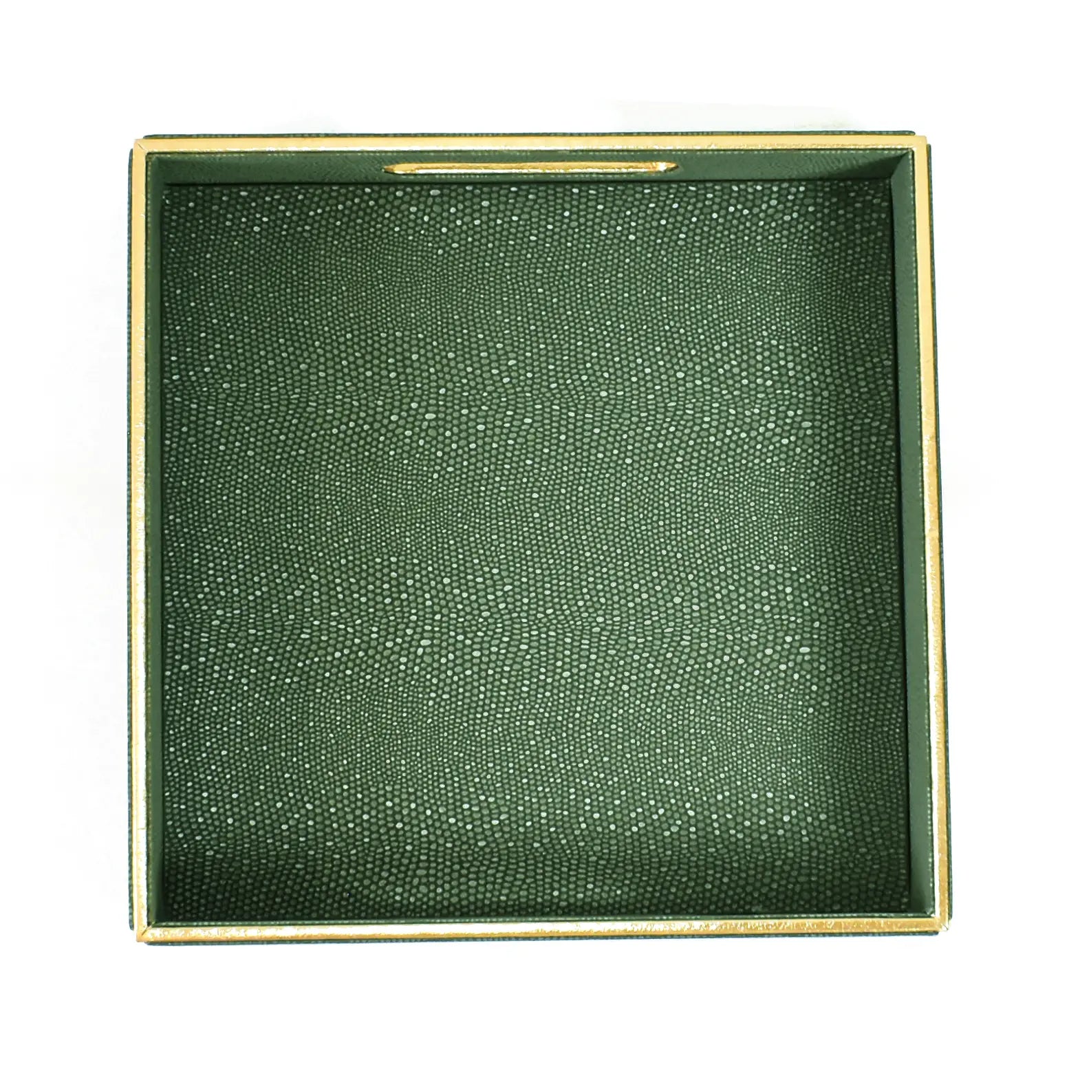 Leatherette Square Serving Tray Small | Olive green | Serpentine Ichkan