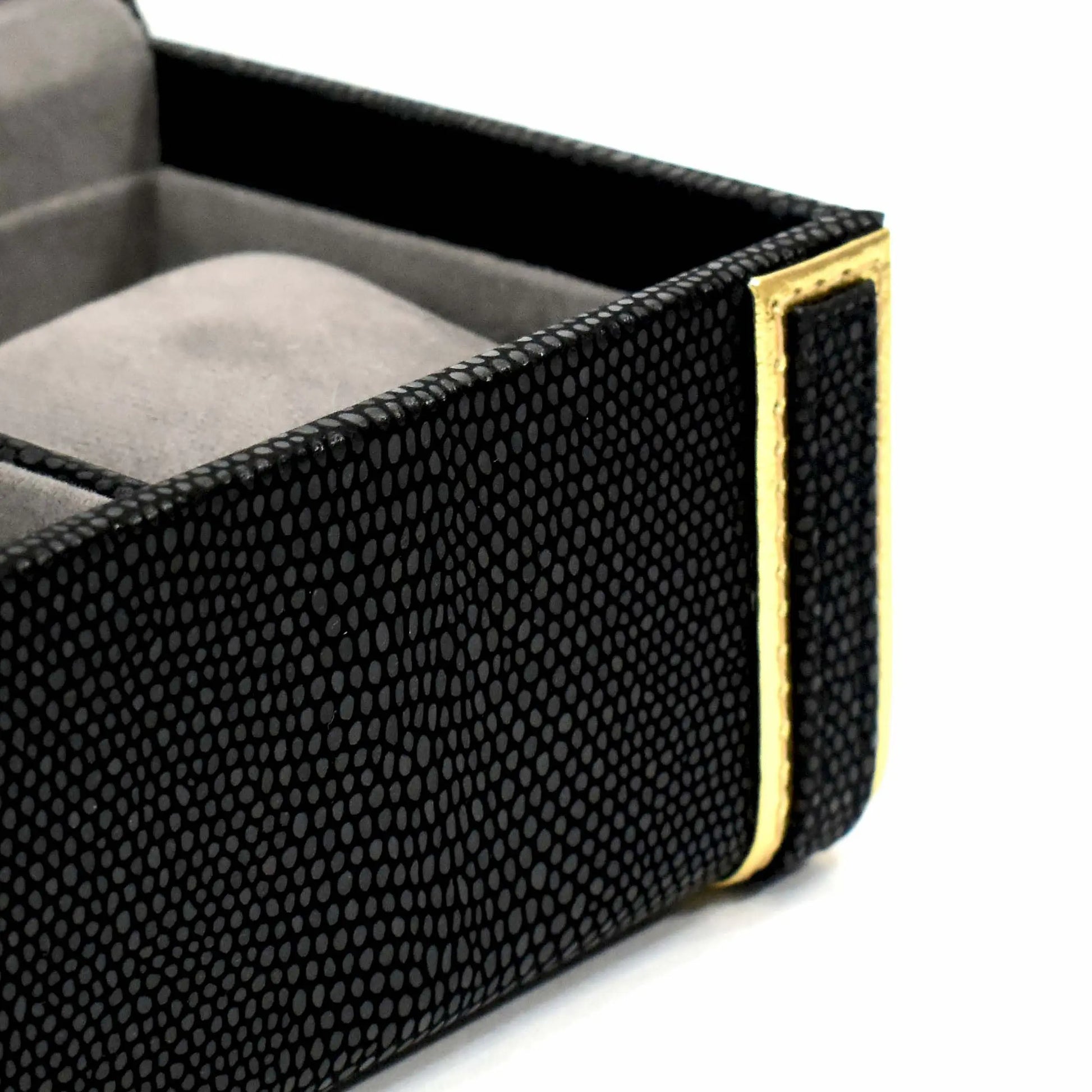 Leatherette Watch Storage and Organiser Box 4 Partition | Black | Serpentine Ichkan