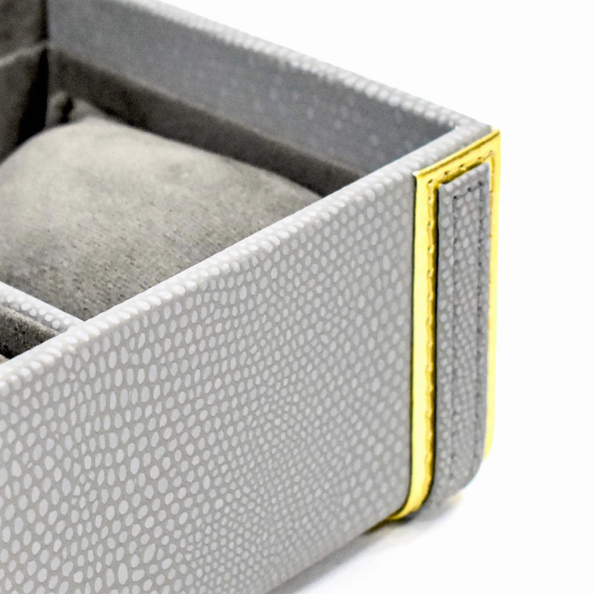 Leatherette Watch Storage and Organiser Box 4 Partition | Grey | Serpentine Ichkan