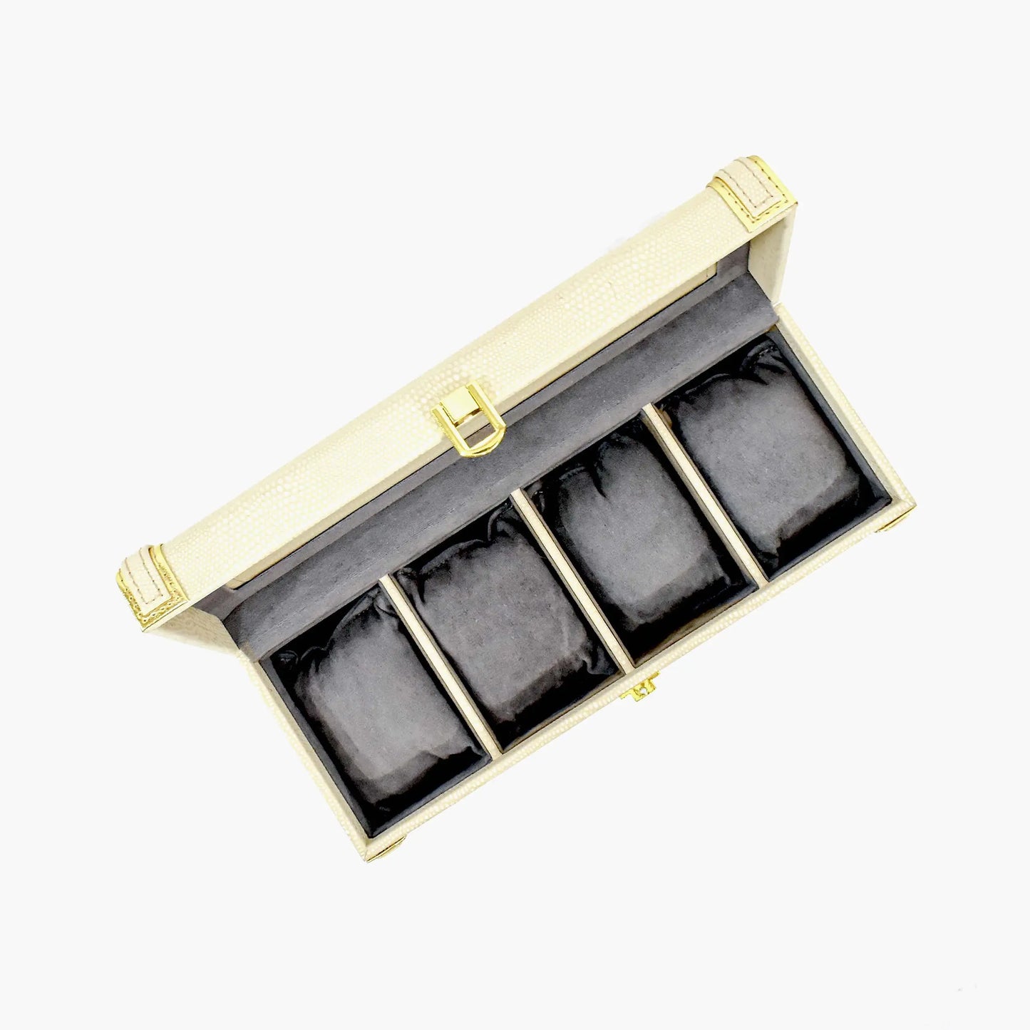 Leatherette Watch Storage and Organiser Box 4 Partition | Ivory | Serpentine Ichkan