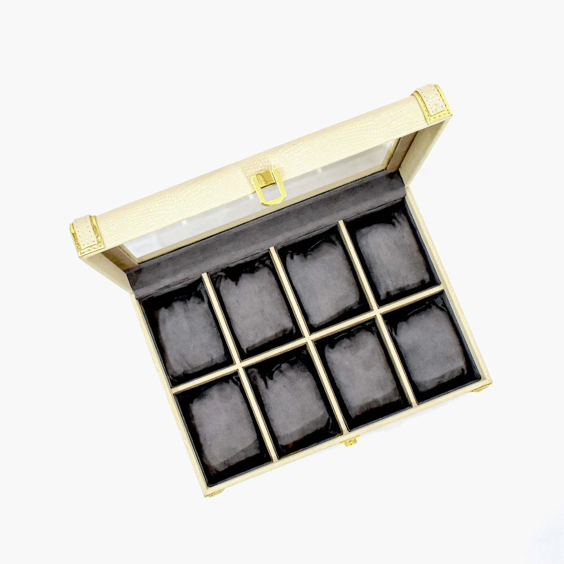 Leatherette Watch Storage and Organiser Box 8 Partition | Ivory | Serpentine Ichkan