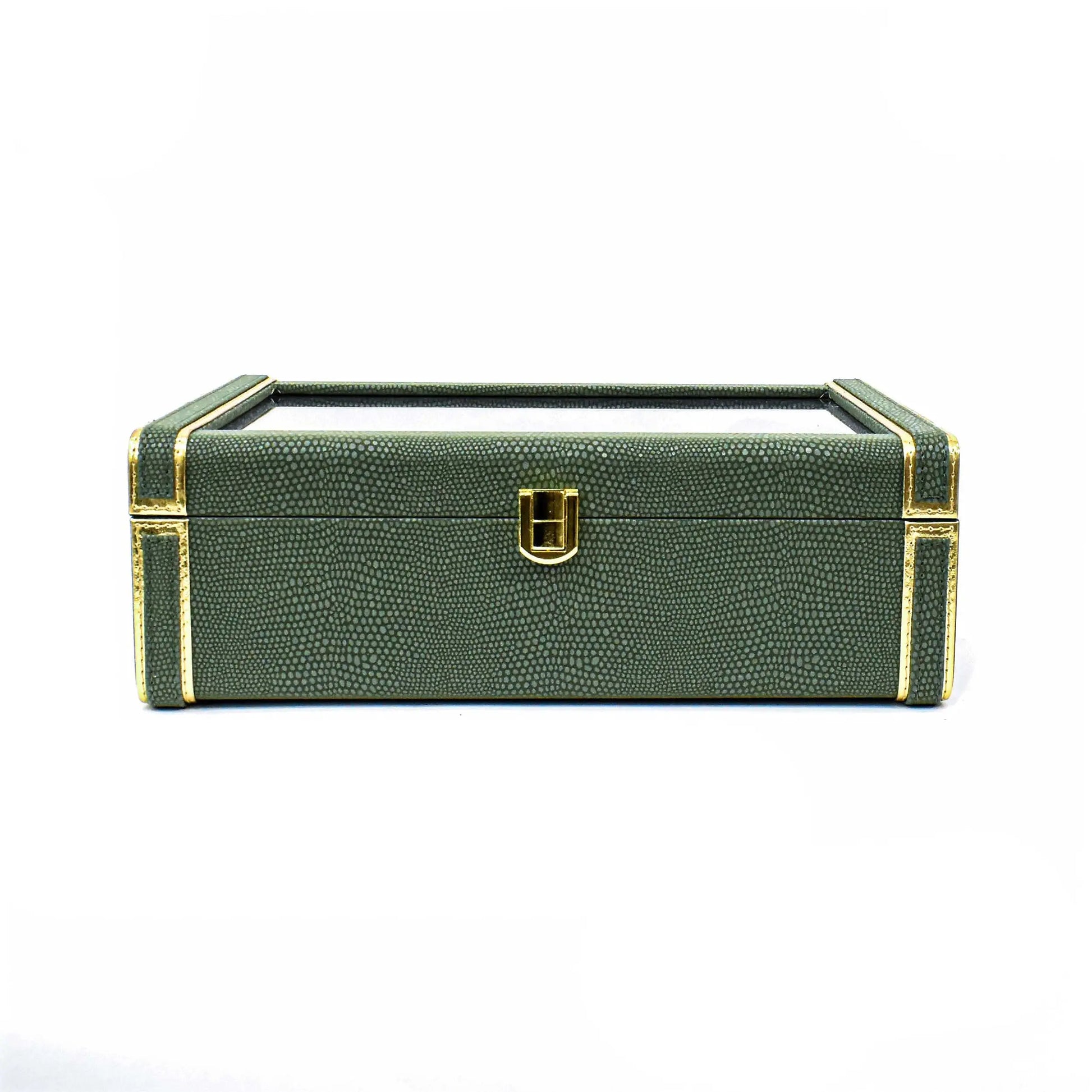 Leatherette Watch Storage and Organiser Box 8 Partition | Olive Green | Serpentine Ichkan