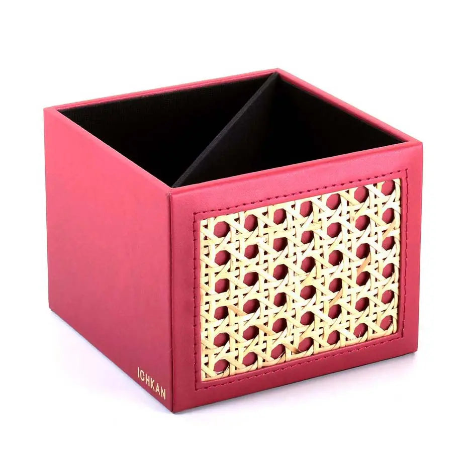 Leatherette Cosmetic/Pen Holder I Maroon | Willow ICHKAN