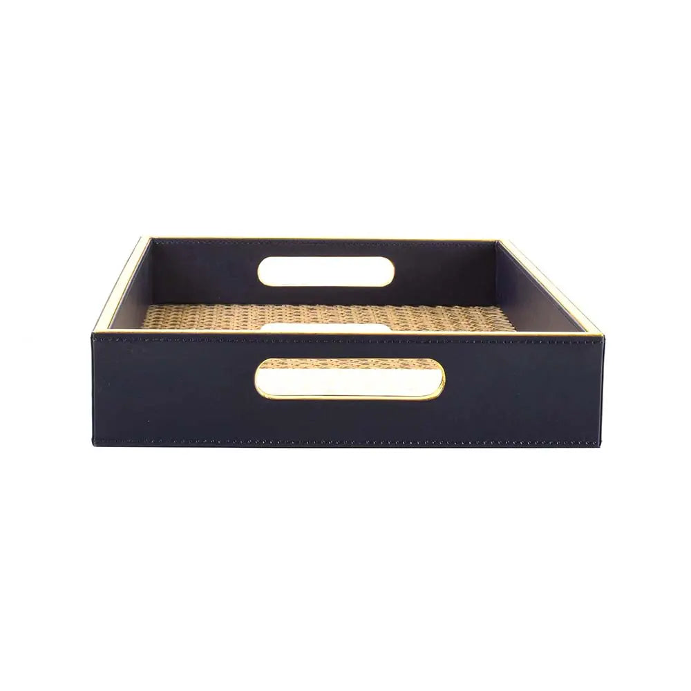 Leatherette Rectangle Serving Tray Small | Midnight Blue | Willow ICHKAN