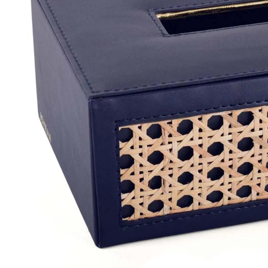 Leatherette Rectangle Tissue Box Holder I Midnight Blue | Willow ICHKAN