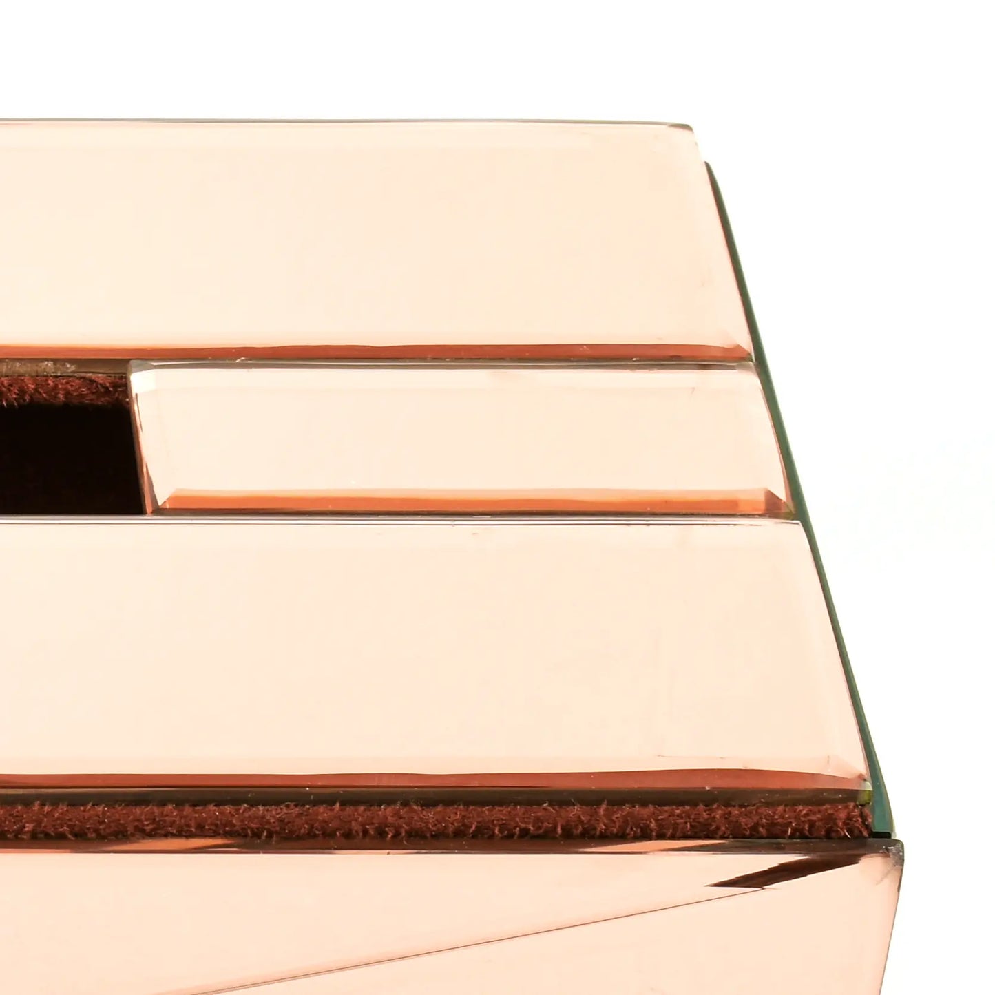 Mirror Rectangle Tissue Box Holder | Rose Gold | Lap Of Luxury Ichkan