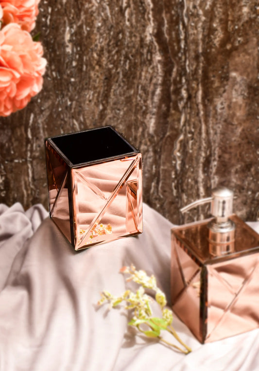 Mirror Tumbler/Multi Purpose Holder | Rose Gold | Lap Of Luxury Ichkan